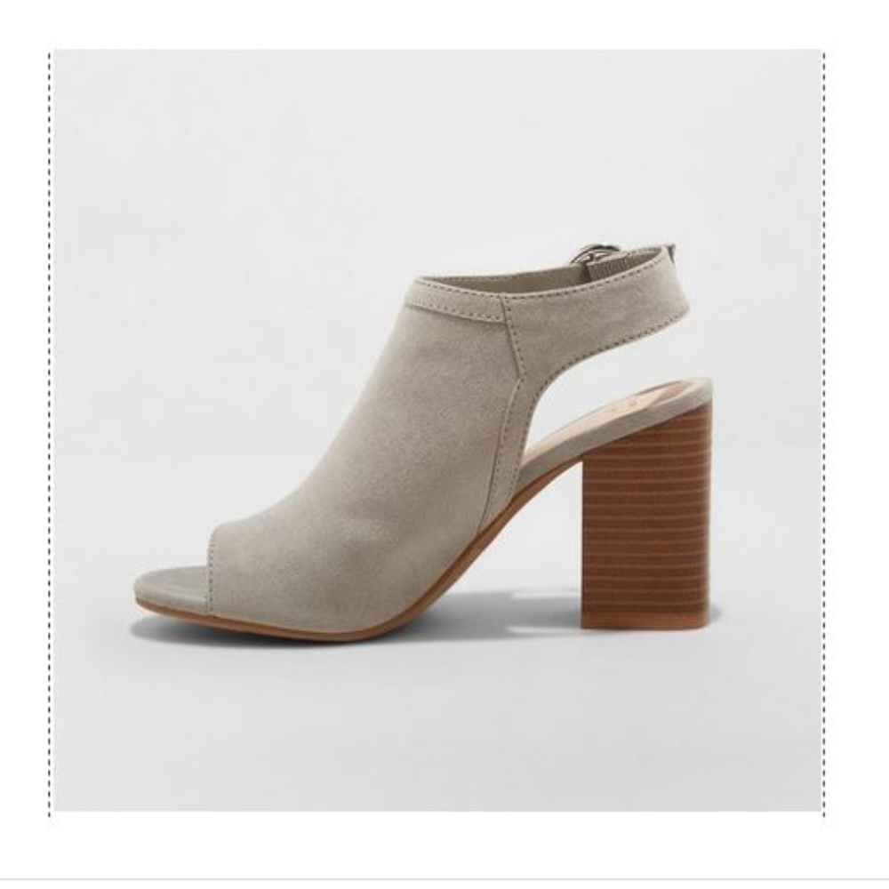 NWT Open Toe Stacked Heeled Pumps-9/9.5 - Picture 2 of 4